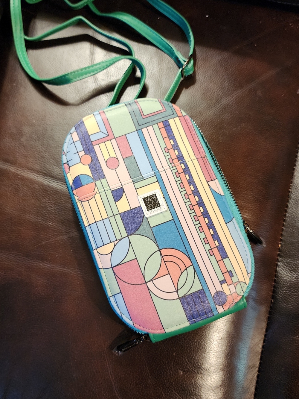 Small Multicolor Geometric Crossbody Bag design by Frank Loyd Wright